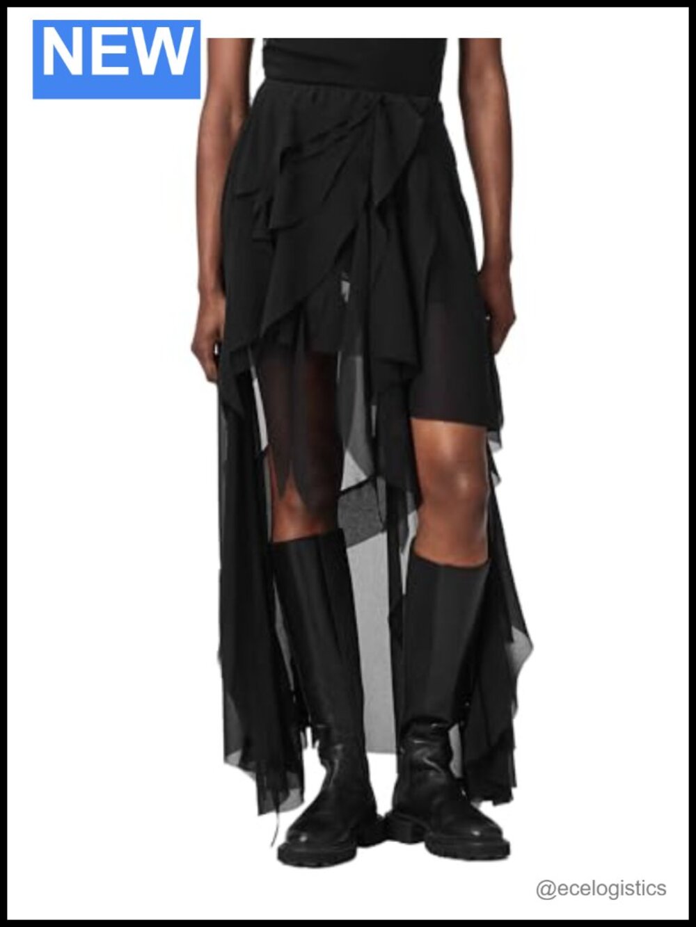 Melody Maxi Skirt 100% Polyester Side Zip Work Skirt